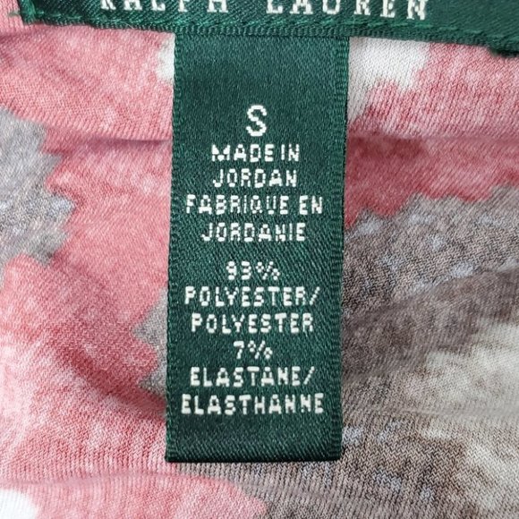 Lauren Ralph Lauren Brown Tan Rust Red Aztec Indian Pattern Surplice Top Size S - Picture 10 of 13